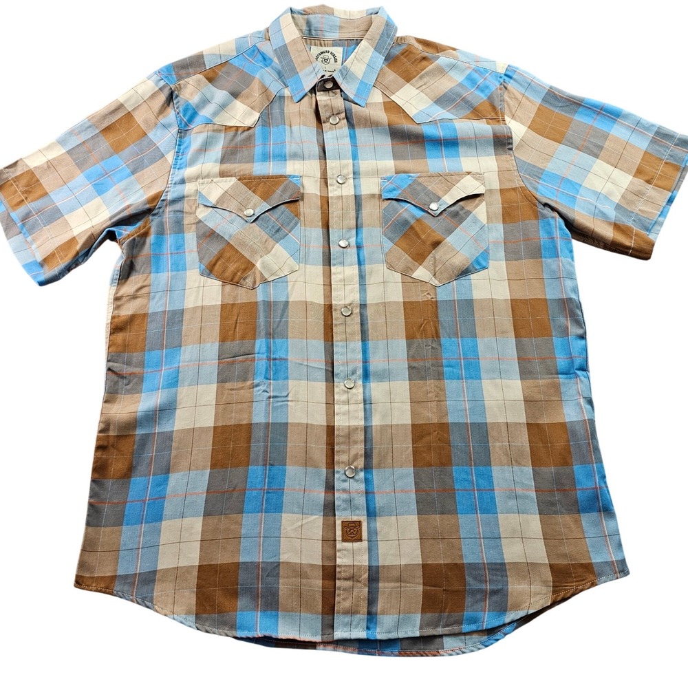 Dubinik Customized Version Western Shirt Men Large Multi Plaid Cowboy Pearl Snap